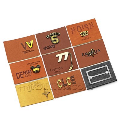 금속 로고가 있는 모자 가죽 패치